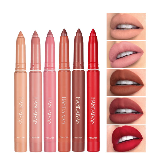 12 Color Matte Nude Pink Matte Solid Lip Gloss Waterproof Long Lasting cil Lip Liner Pen Lip Makeup