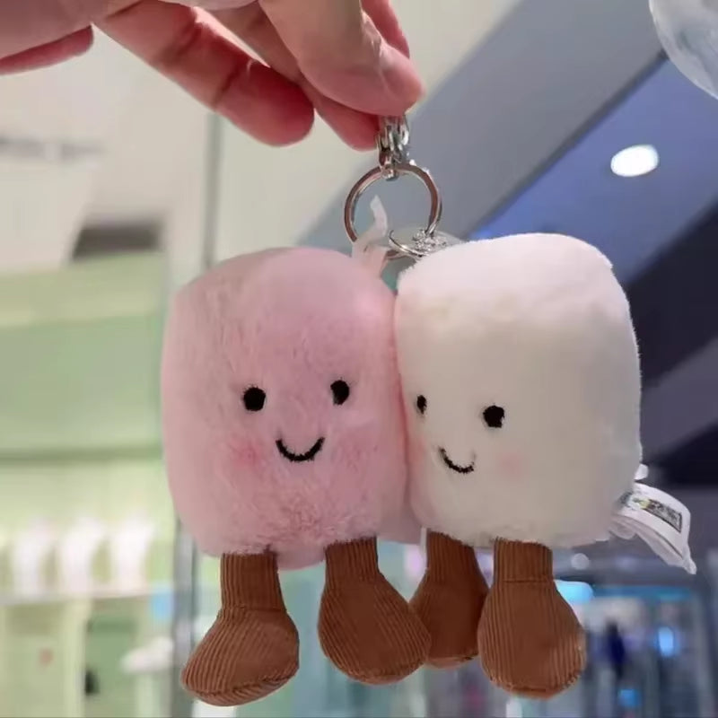 Plush Cotton Cat Candy Two Tone Cute Soft Two Tone Keychain Bag Pendant Plush Accessories Doll Car Pendant Holiday Gift