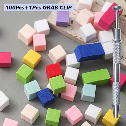 100/50Pcs Square Nail Art Sponge Set Gradient Nail Brushes Gel Polish DIY Design Nail Sponge Grab Pen Manicure Supplies Tools