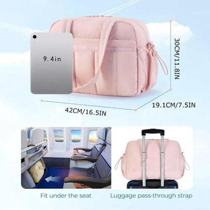 Travel Handbag with Large Waterproof PVC Pocket for Wet and Dry Separation Storage Gym Bag 5 Exterior Pockets Carry-On Bag