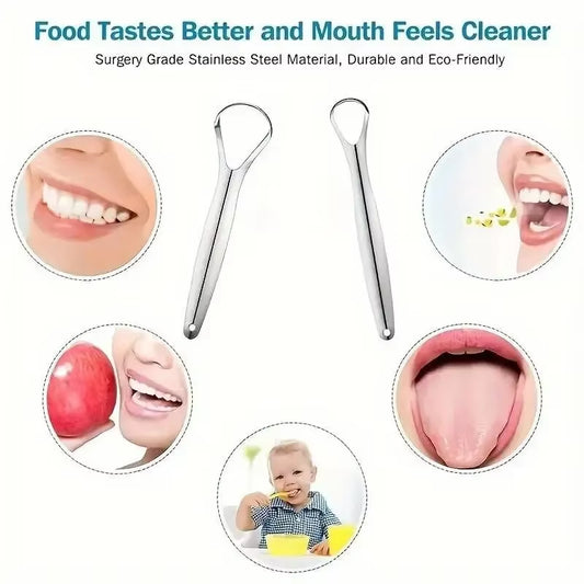 Stainless Steel Tongue 1Pc Scraper Tongue Coating Cleaner Tonguecoating Brush Cleaning Tongue Coating Removing Bad Breath Oralca