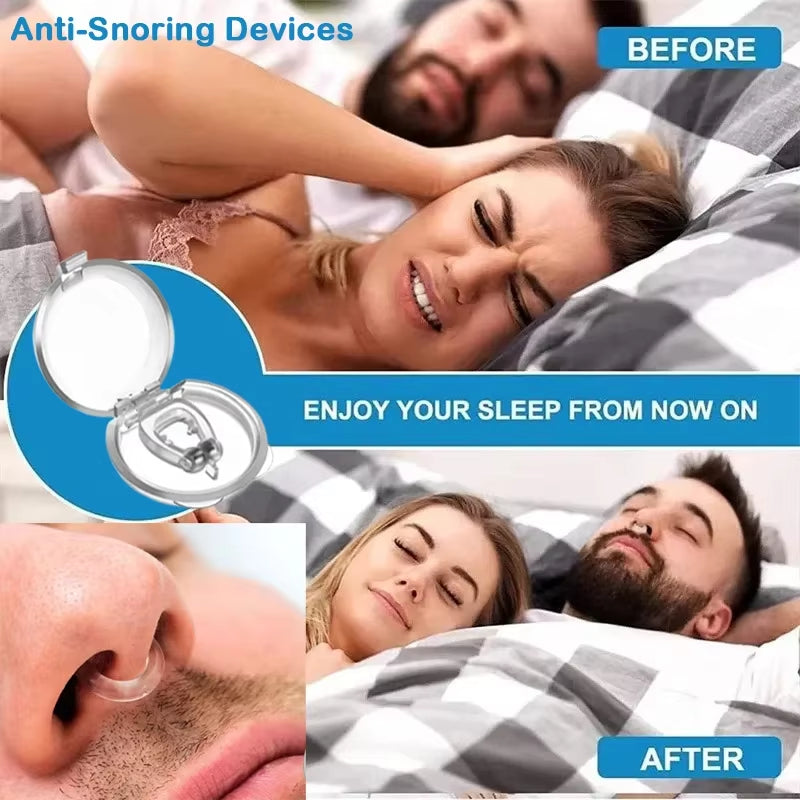 Hot anti Snoring Device Nose Clip Vent Blocker Silicone Snore Stop Ring Silent Snore Sleep Artifact Treatment Aid Night Sleeping