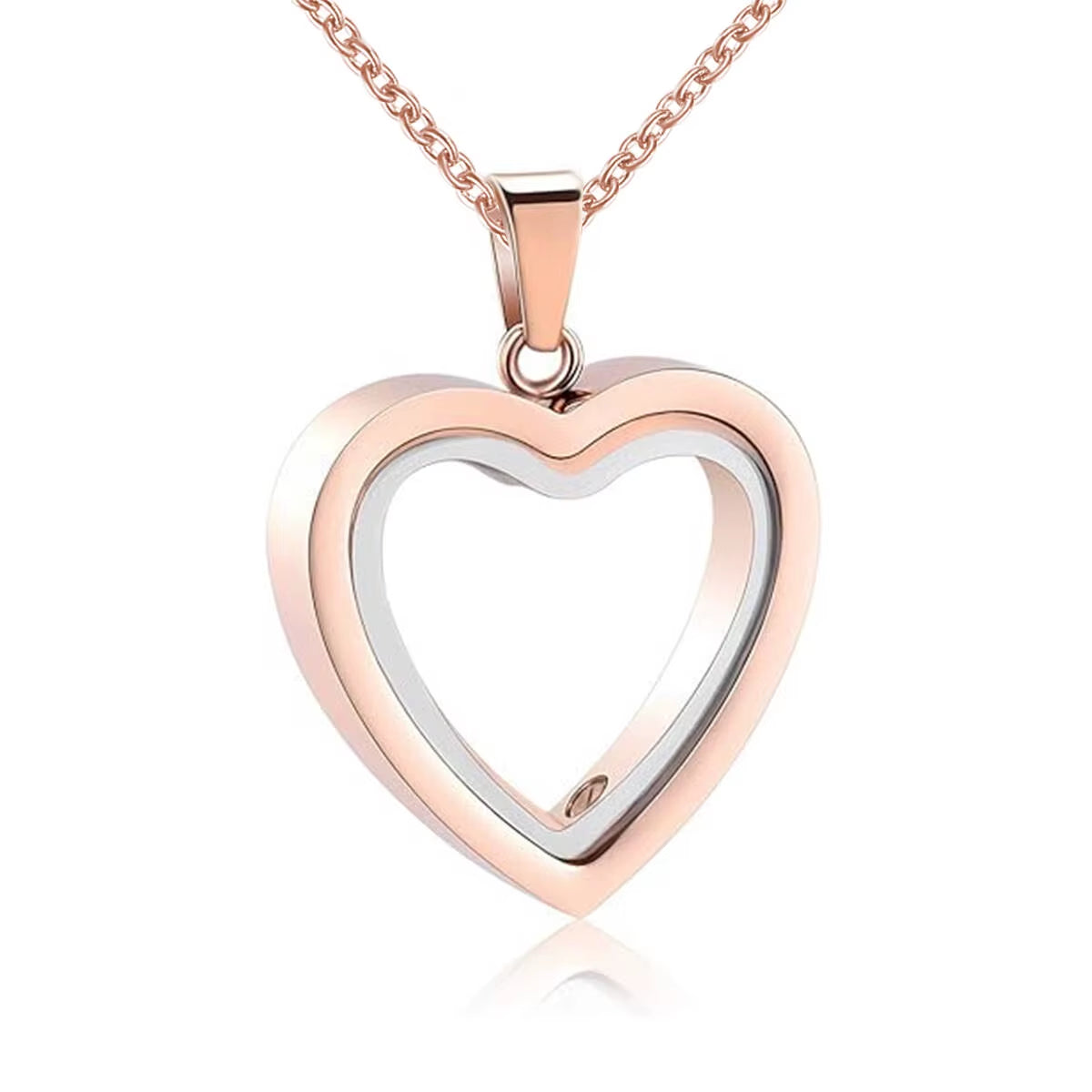 Stainless Steel Heart Glass Cremation Necklace for Ashes Love Memorial Lockets Keepsake Urn Pendants Jewelry for Women Men