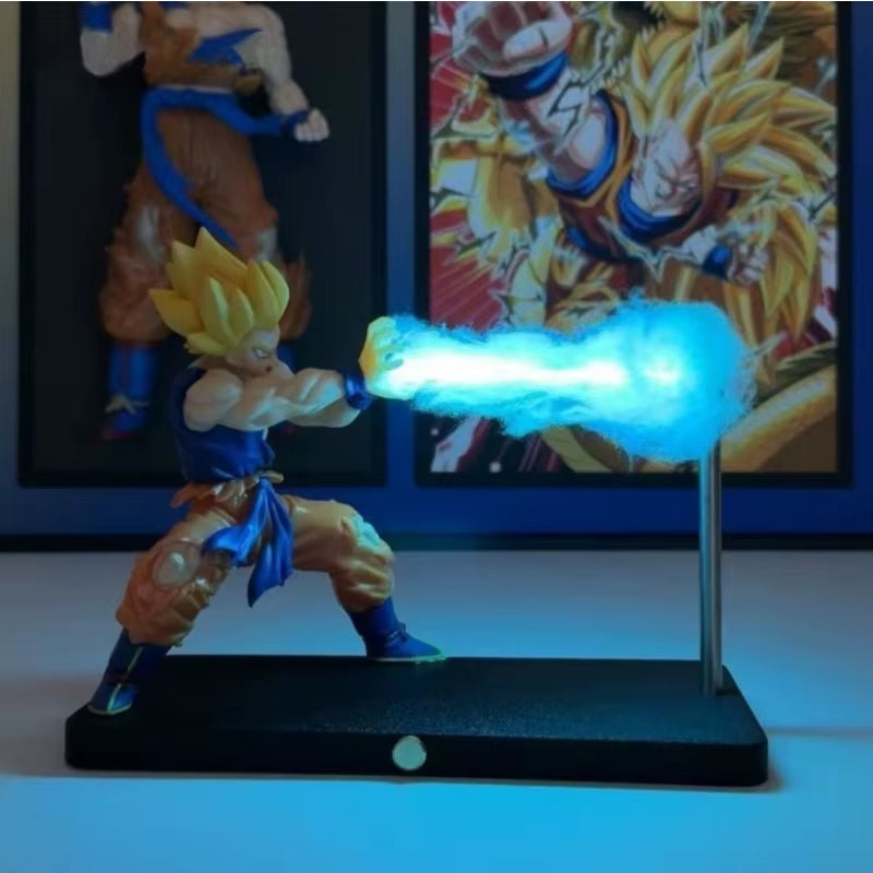 Lámpara de luz Dragon Ball Son Goku, modelo Kakarotto Kamehameha Wave, adorno magnético, figura de acción de anime, regalo coleccionable