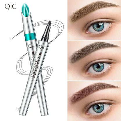 Lápiz de cejas líquido resistente al agua de 4 puntas, maquillaje de larga duración, lápiz cosmético con microcuchillas para cejas.